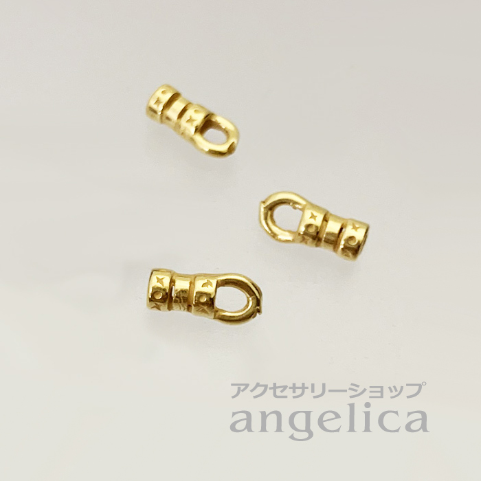 メタルパーツ アクセサリーパーツ  エンドキャップ2mm  ゴールド