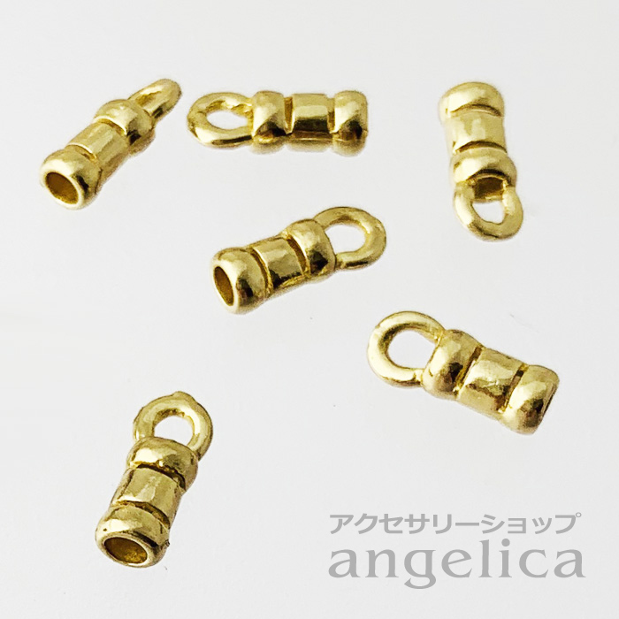 メタルパーツ アクセサリーパーツ  エンドキャップ2mm  ゴールド