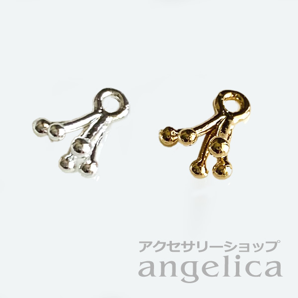 【アクセサリーパーツ ペンダント チャーム マットゴールド マットシルバー デザイン 蕊 フラワー 花 ３D】　