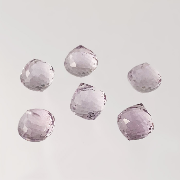 粒売り 天然石 ピンクアメジスト・オニオンカット7-8mm 1個u003cbru003e 高品質 宝石質 - ビーズ・ストーン